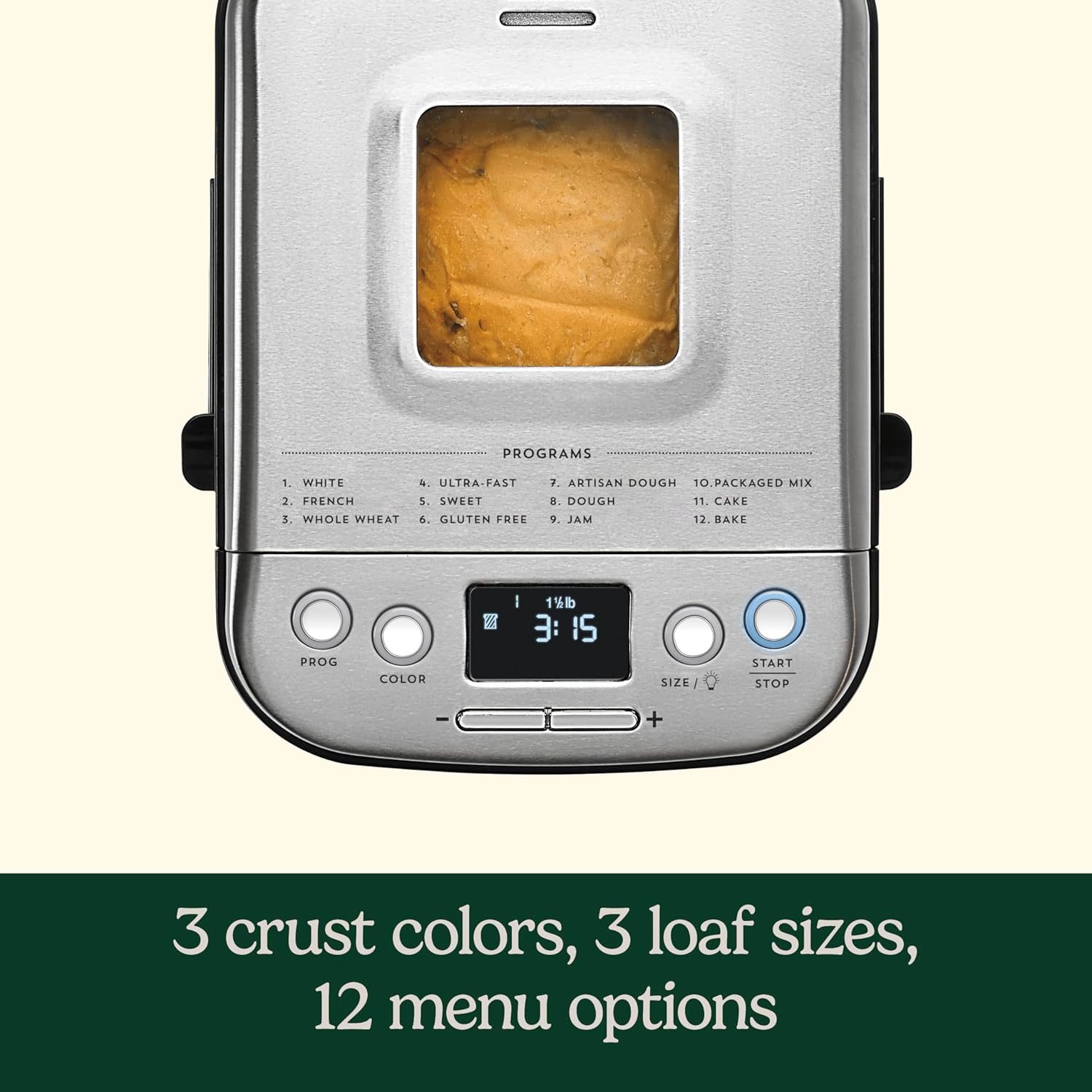 Cuisinart Bread Maker Machine, Stainless Steel Automatic Bread Machine, CBK-110NAS - Image 3