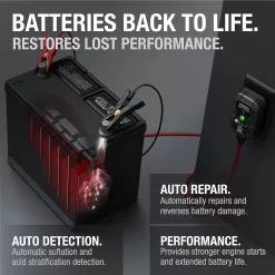 NOCO GENIUS1, 1A Smart Car Battery Charger, 6V and 12V Automotive Charger, Battery Maintainer, Trickle Charger