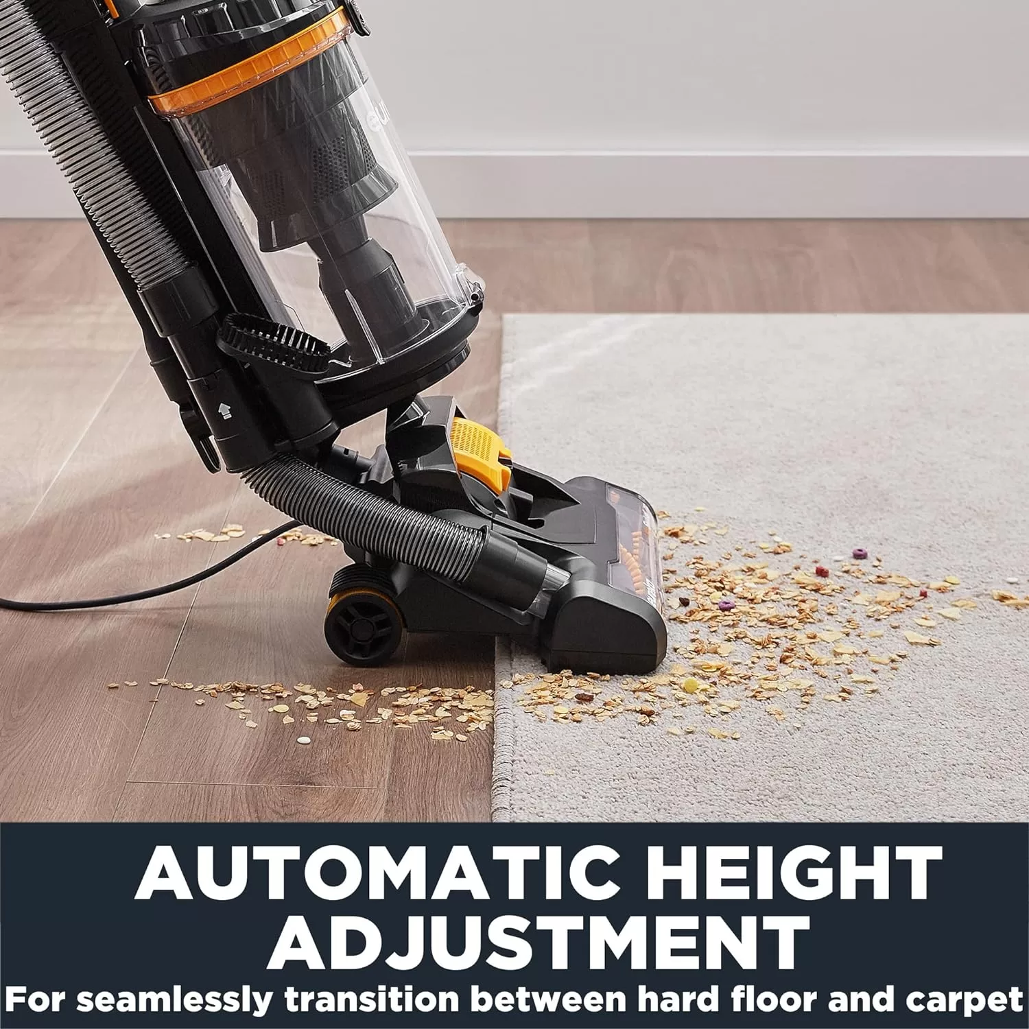 EUREKA Powerful Carpet and Floor, Household Cleaner for Home Bagless Lightweight Upright Vacuum, Yellow