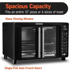 Gourmia Toaster Oven Air Fryer Combo 17 cooking presets 1700W french door digital air fryer oven 24L capacity accessories