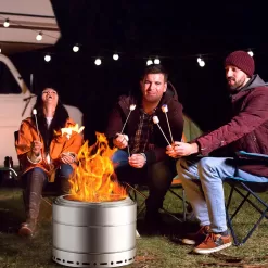 SURESTOVE Smokeless Fire Pit Outdoor Wood Burning Portable Firepit Stainless Steel (19 Inch)