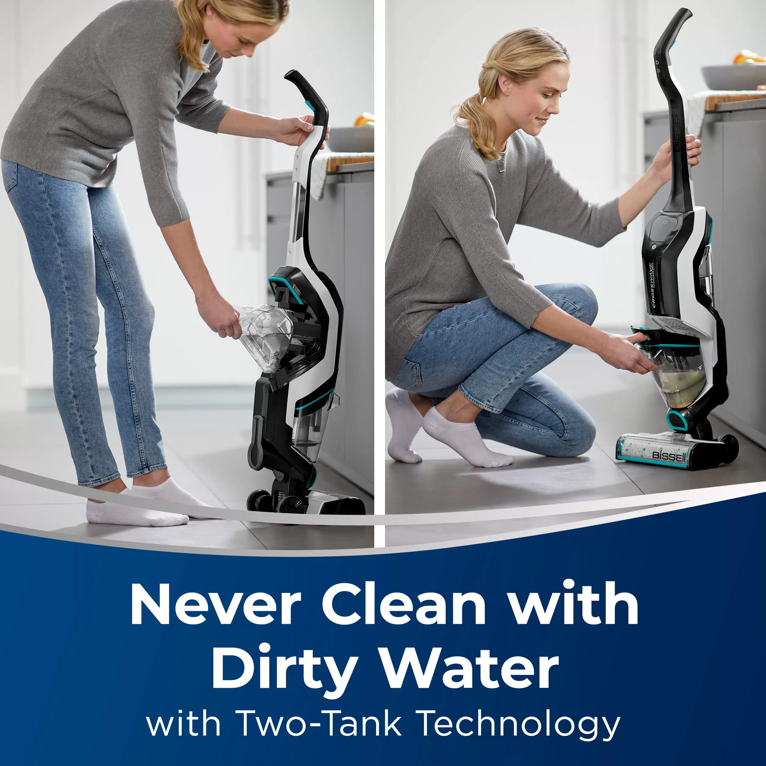 BISSELL CrossWave Cordless Max All in One Wet-Dry Vacuum Cleaner and Mop for Hard Floors and Area Rugs, Black, 2554A
