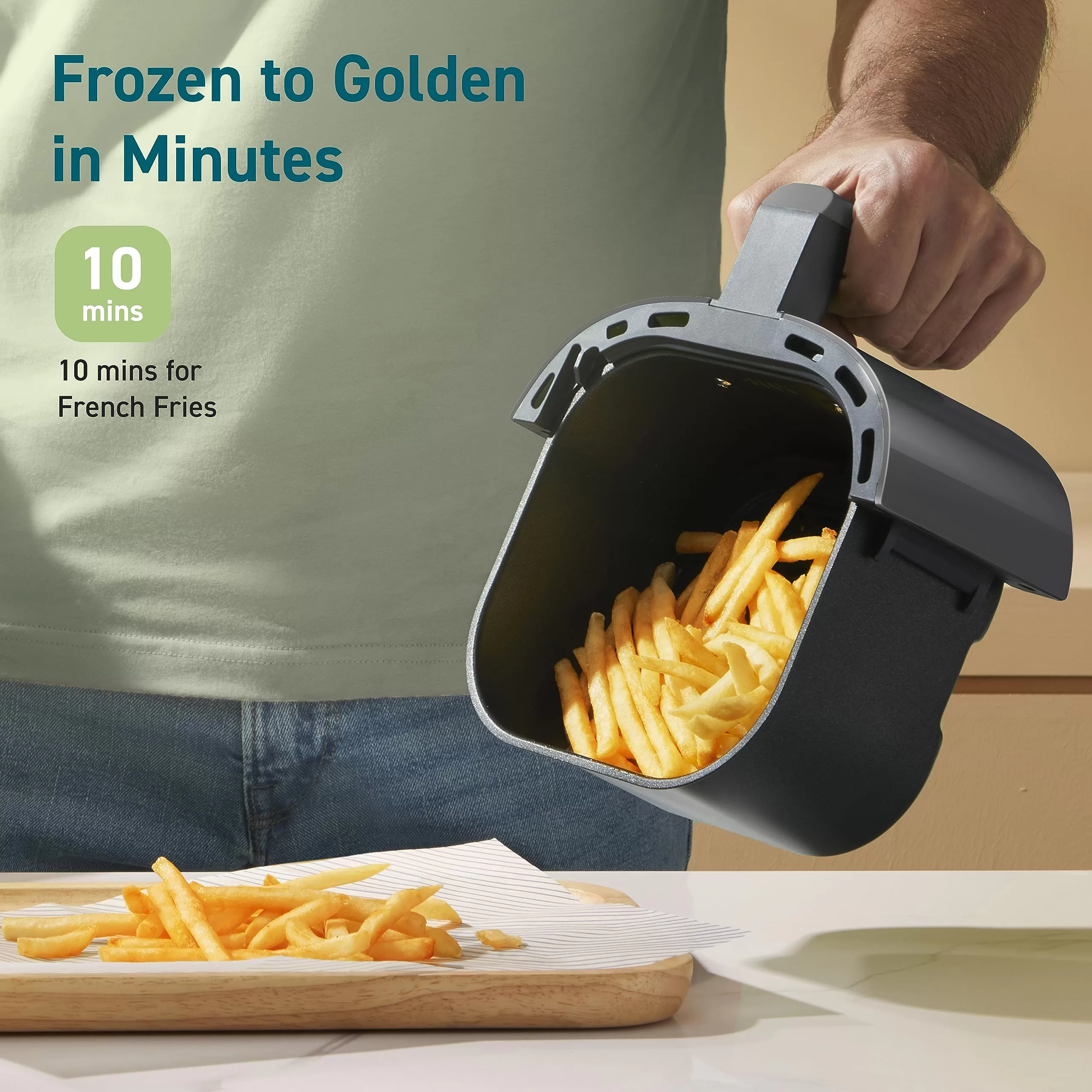 Cosori Mini Air Fryer 2.1 Qt, 4-in-1 Small Airfryer, Bake, Roast, Reheat, Space-saving & Low-noise, Gray