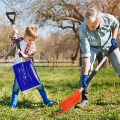 OPELETNNT Kids Snow Shovel with D-Grip Handle, Durable Aluminum Blade, Toddler Snow Shovel for Car Trunk