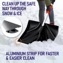 Trazon Snow Shovel for Driveway Car Home Garage - Portable Folding Snow Shovel (Black)