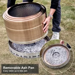 SURESTOVE Smokeless Fire Pit Outdoor Wood Burning Portable Firepit Stainless Steel (19 Inch)