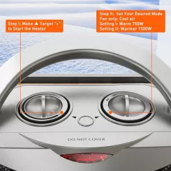 GiveBest Portable Electric Space Heater with Thermostat, 1500W/750W Safe and Quiet Ceramic Heater Fan, Silver