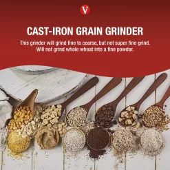 Victoria Manual High Hopper Grain Grinder, Silver