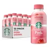Starbucks Pink Drink, Strawberry Acai with Coconut Milk, 14oz Bottles (12 Pack)
