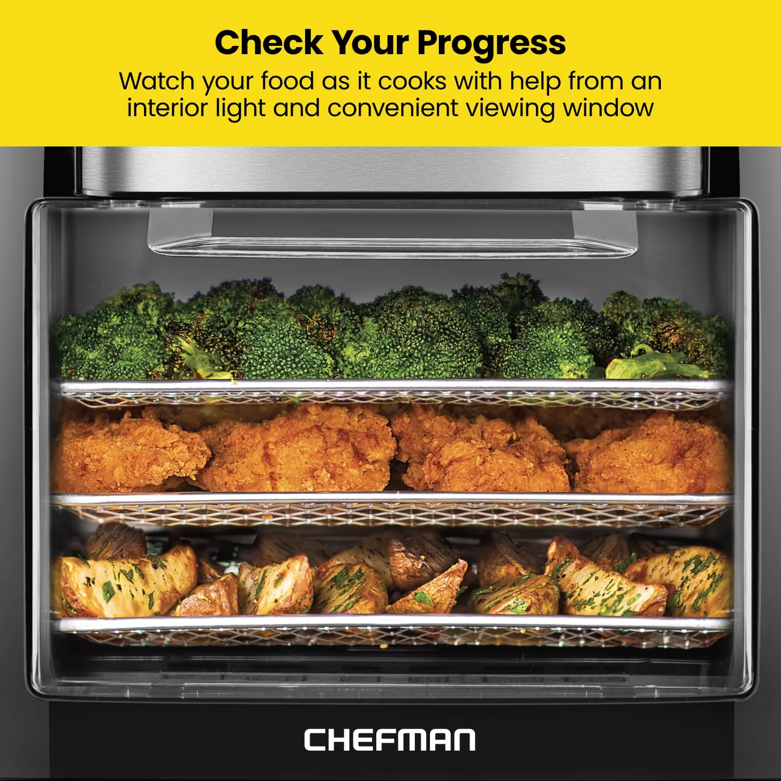 CHEFMAN 10L Multifunction Digital Air Fryer, Rotisserie, Dehydrator, Convection Oven with 17 Presets