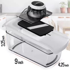 Fullstar Mandoline Slicer for Kitchen, Cheese Grater Vegetable Spiralizer and Veggie Slicer for Cooking & Meal Prep