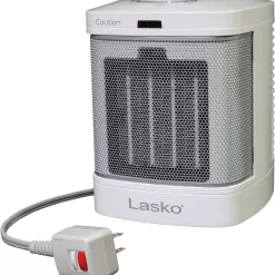 Lasko CD08200 Small Portable Ceramic Space Heater for Bathroom and Indoor Home Use, White