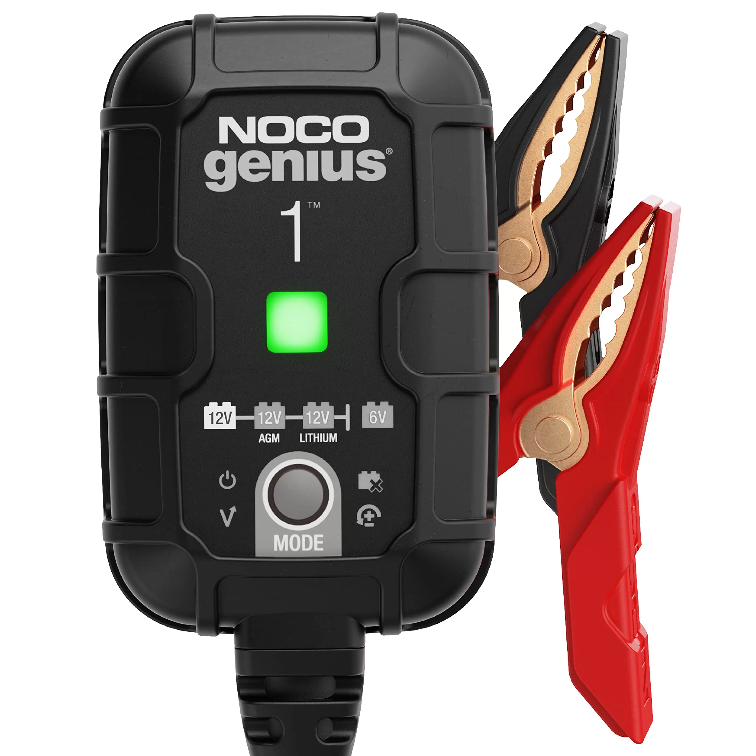 NOCO GENIUS1, 1A Smart Car Battery Charger, 6V and 12V Automotive Charger, Battery Maintainer, Trickle Charger