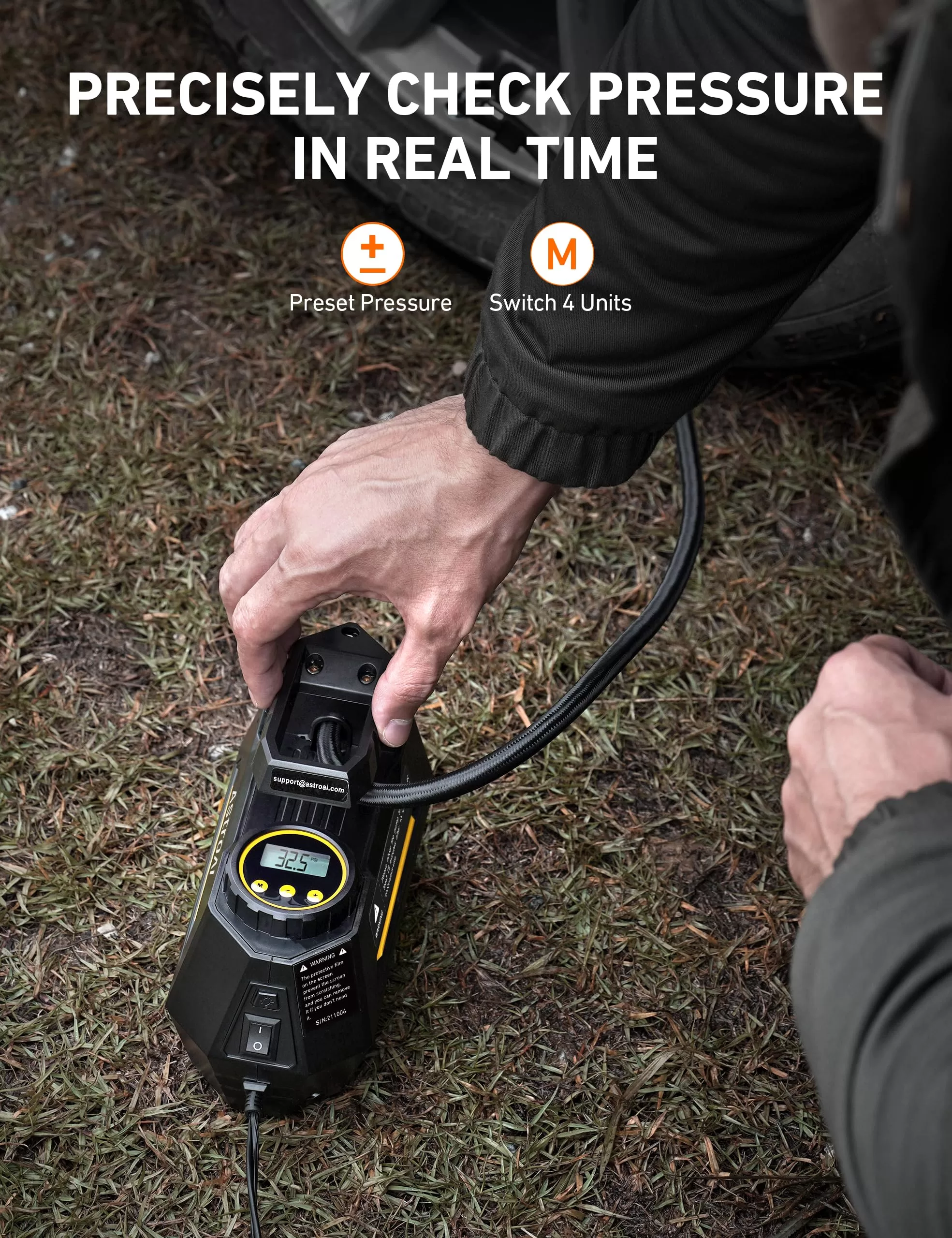 AstroAI Tire Inflator Portable Air Compressor Air Pump for Car Tires - Car Accessories, 12V DC Auto Pump with Digital Pressure Gauge