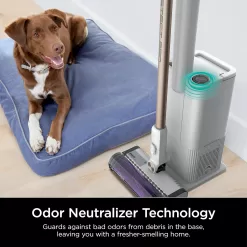 Shark Cordless Vacuum with HEPA Filter, QuadClean Brushroll, White/Beats Brass