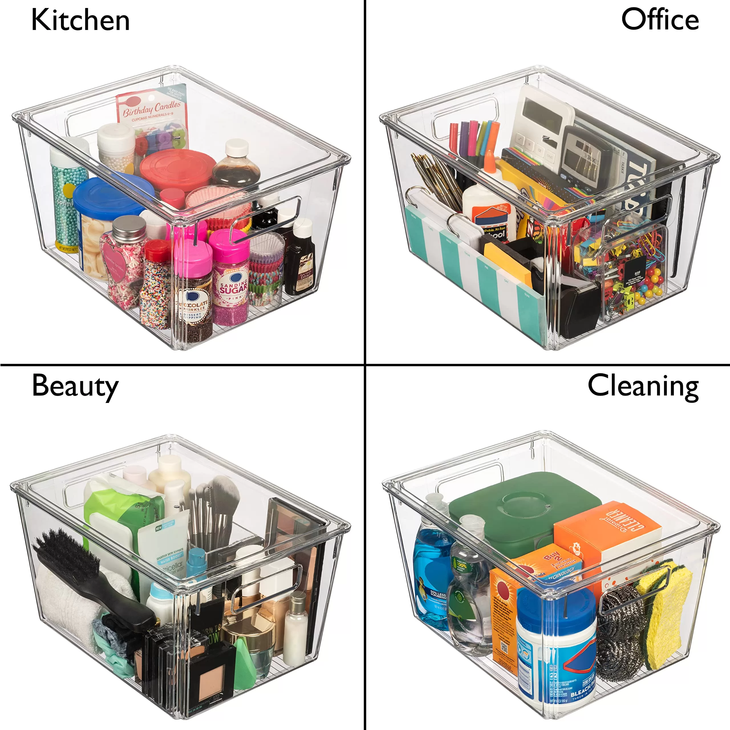 ClearSpace X-Large Plastic Storage Bins With Lids - Perfect for Kitchen, Pantry, Fridge Organization and Storage