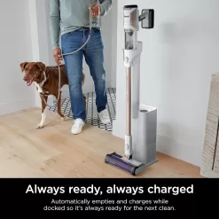 Shark Cordless Vacuum with HEPA Filter, QuadClean Brushroll, White/Beats Brass