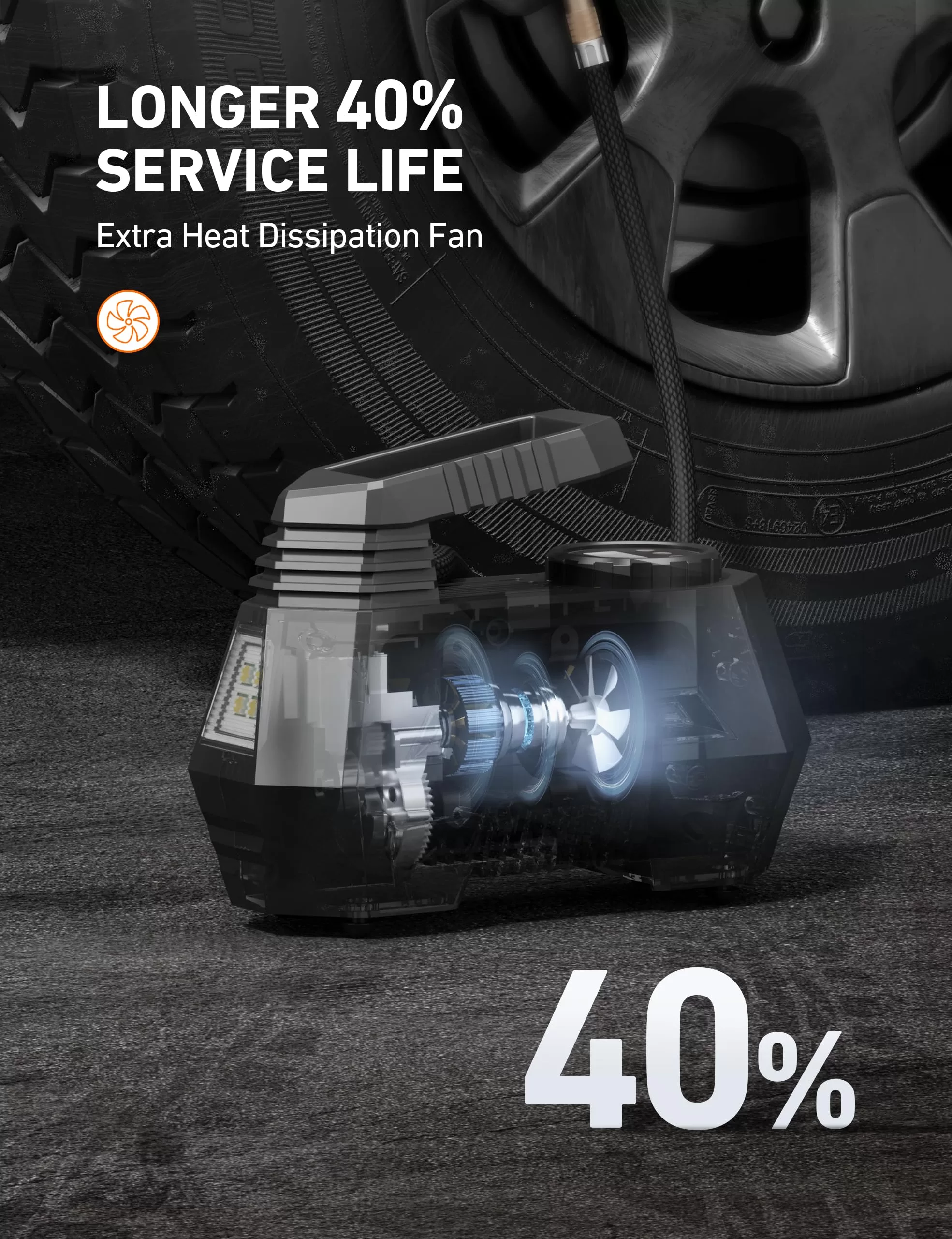 AstroAI Tire Inflator Portable Air Compressor Air Pump for Car Tires - Car Accessories, 12V DC Auto Pump with Digital Pressure Gauge