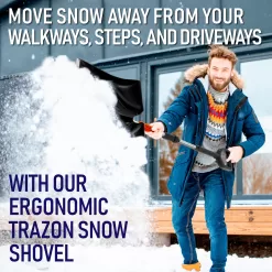 Trazon Snow Shovel for Driveway Car Home Garage - Portable Folding Snow Shovel (Black)