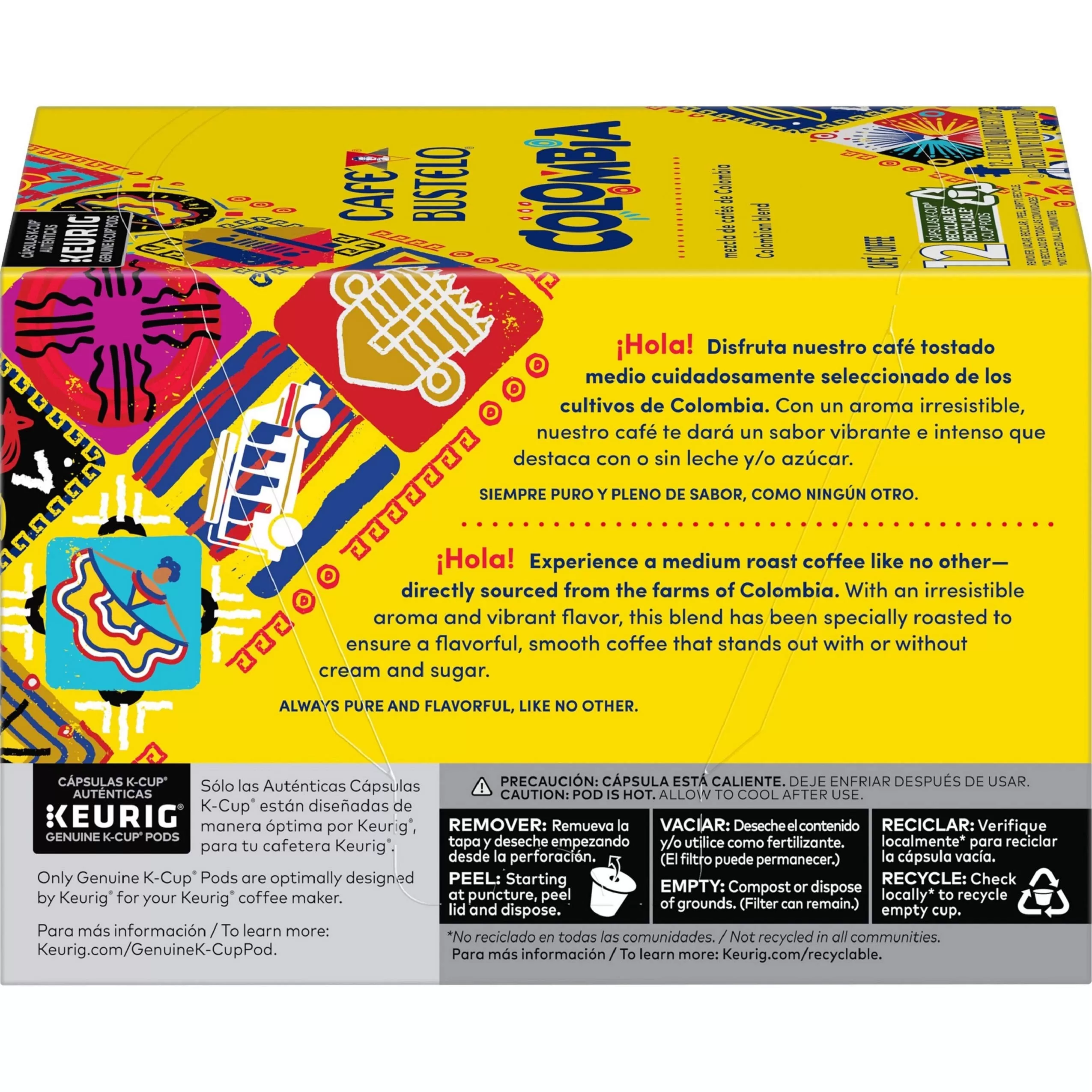 Café Bustelo Colombia Medium Roast Coffee, 72 Keurig K-Cup Pods