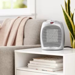 Amazon Basics 1500W Ceramic Personal Heater with Adjustable Thermostat, Silver
