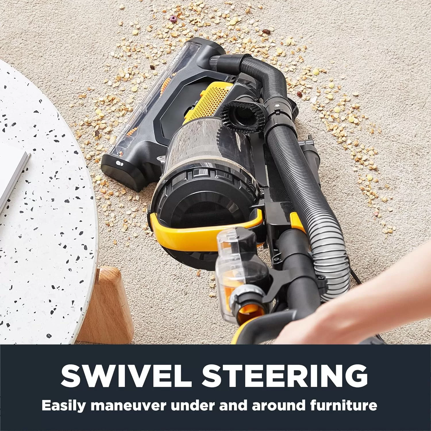 EUREKA Powerful Carpet and Floor, Household Cleaner for Home Bagless Lightweight Upright Vacuum, Yellow
