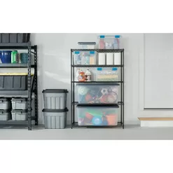 TRINITY HTBFPBA-0950 Black Anthracite 5-Tier Steel Wire Shelving Unit (48 in. W x 72 in. H x 18 in. D)