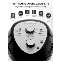 Big Boss 16 Qt. Black Oil-less Air Fryer with Built-In Timer