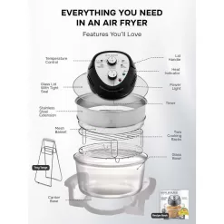 Big Boss 16 Qt. Black Oil-less Air Fryer with Built-In Timer