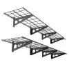 FLEXIMOUNTS WR16B-E 4-Pack 36 in. x 12 in. Steel Garage Wall Shelf with Brackets in Black