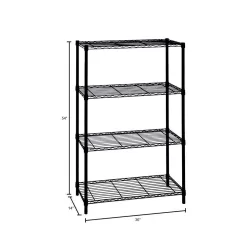HDX 21436BPS 4-Tier Steel Wire Shelving Unit in Black (36 in. W x 54 in. H x 14 in. D)
