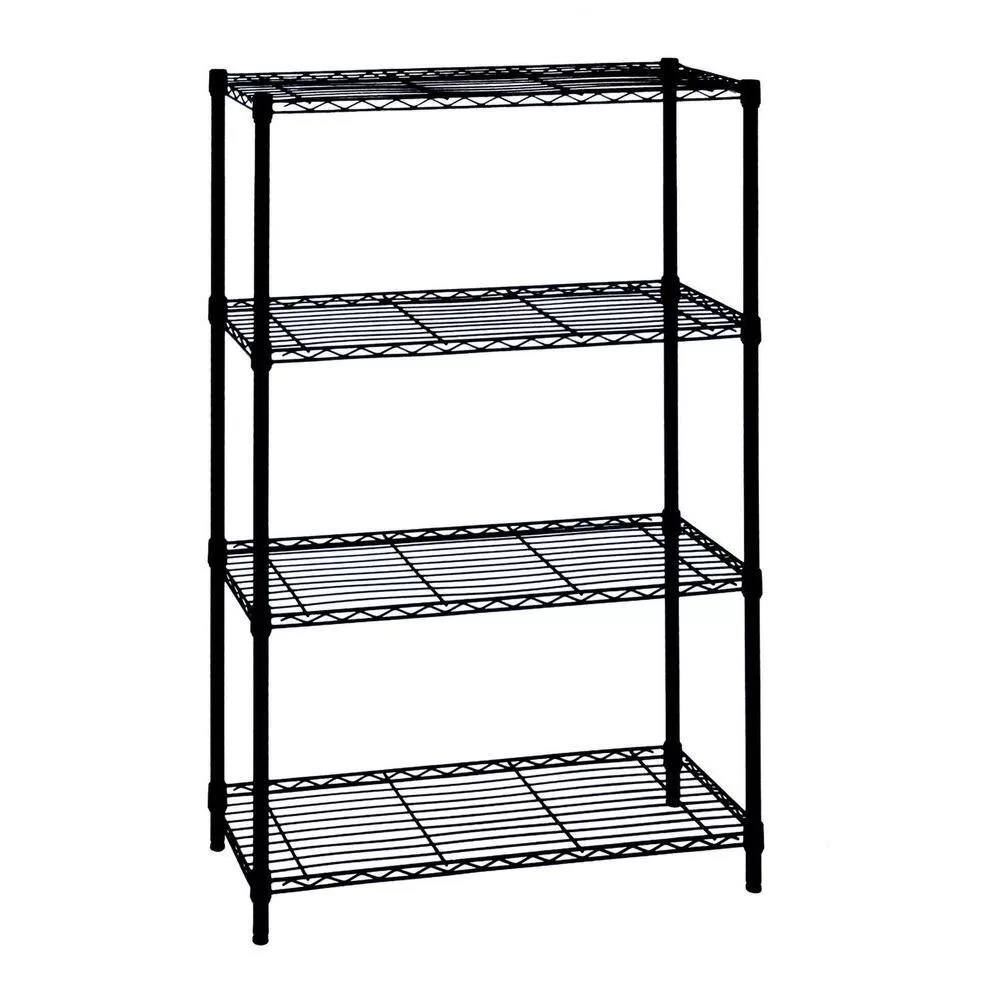 HDX 21436BPS 4-Tier Steel Wire Shelving Unit in Black (36 in. W x 54 in. H x 14 in. D)