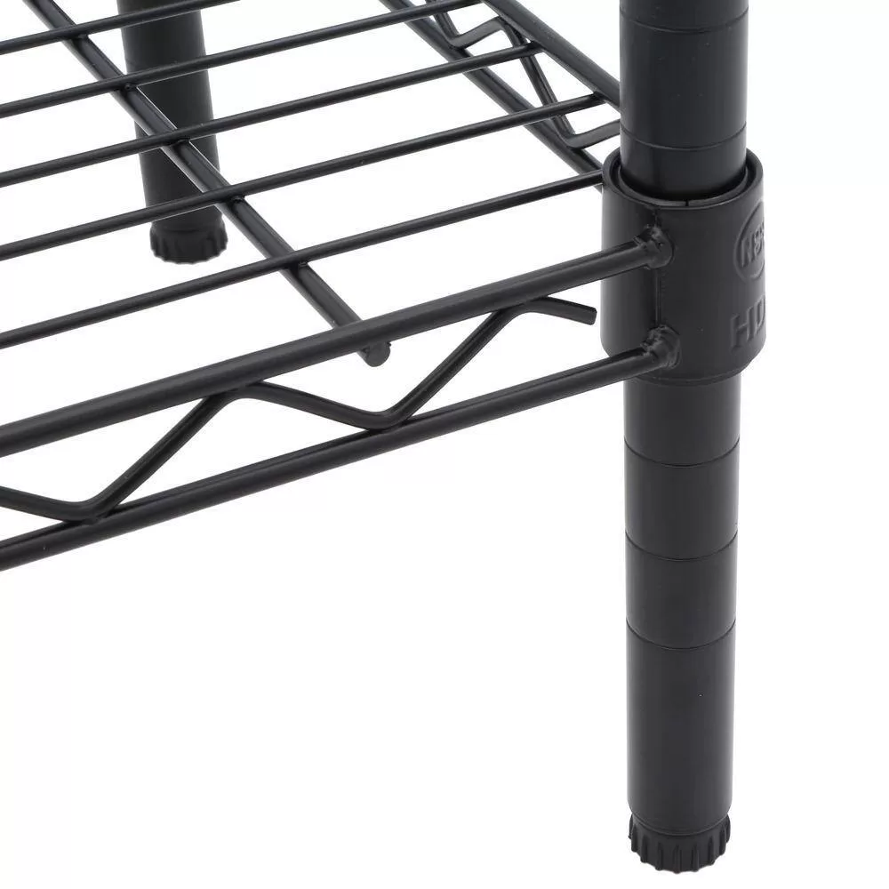 HDX 21436BPS 4-Tier Steel Wire Shelving Unit in Black (36 in. W x 54 in. H x 14 in. D)