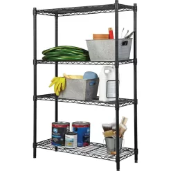 HDX 21436BPS 4-Tier Steel Wire Shelving Unit in Black (36 in. W x 54 in. H x 14 in. D)