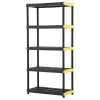 HDX 241592 5-Tier Plastic Garage Storage Shelving Unit in Black (36 in. W x 74 in. H x 18 in. D)