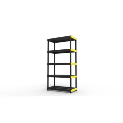 HDX 241592 5-Tier Plastic Garage Storage Shelving Unit in Black (36 in. W x 74 in. H x 18 in. D)