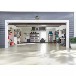 HDX 241592 5-Tier Plastic Garage Storage Shelving Unit in Black (36 in. W x 74 in. H x 18 in. D)