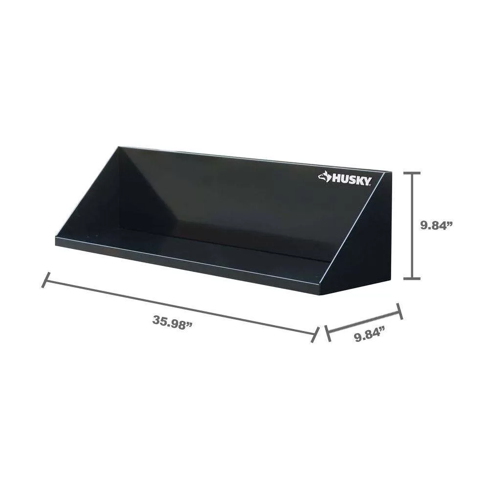 Husky G3600AS-US Steel Garage Wall Shelf in Black (36 in. W x 9 in. H x 9 in. D)