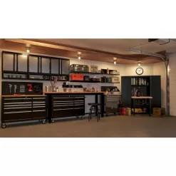Husky G3600AS-US Steel Garage Wall Shelf in Black (36 in. W x 9 in. H x 9 in. D)
