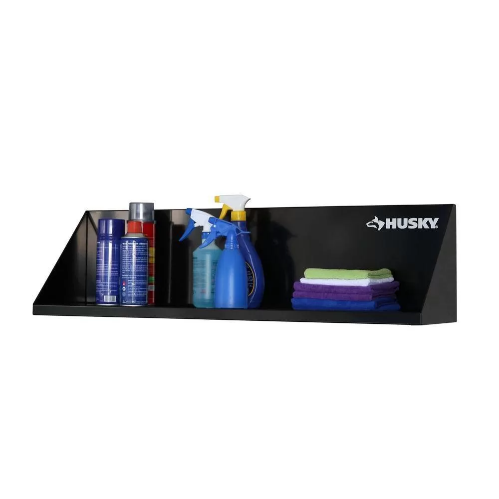 Husky G3600AS-US Steel Garage Wall Shelf in Black (36 in. W x 9 in. H x 9 in. D)