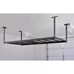 Husky ACR4896B Adjustable Height Garage Overhead Ceiling Storage Rack in Black (42 in. H x 96 in. W x 48 in. D)