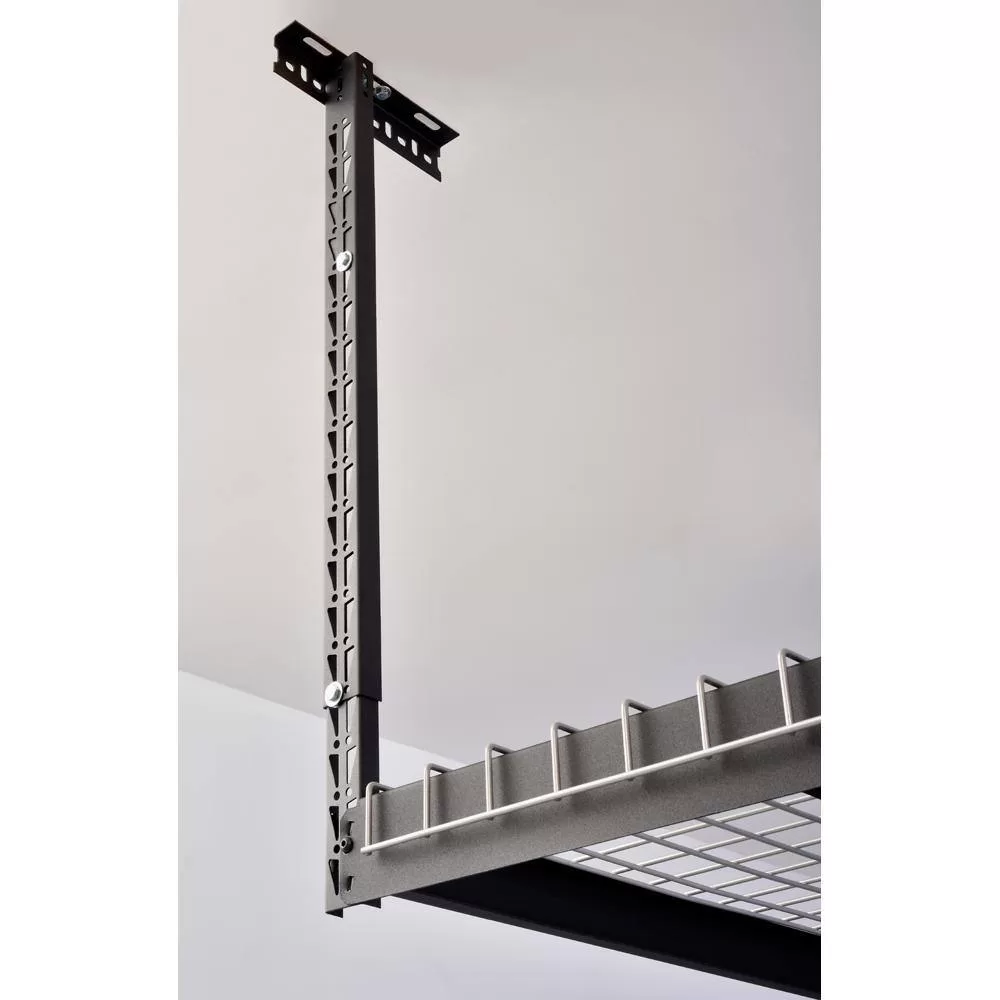 Husky ACR4896B Adjustable Height Garage Overhead Ceiling Storage Rack in Black (42 in. H x 96 in. W x 48 in. D)