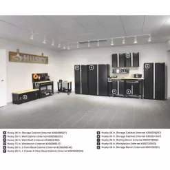 Husky G2802W-US Ready-to-Assemble 24-Gauge Steel Wall Mounted Garage Cabinet in Black (28 in. W x 29.7 in. H x 12 in. D)
