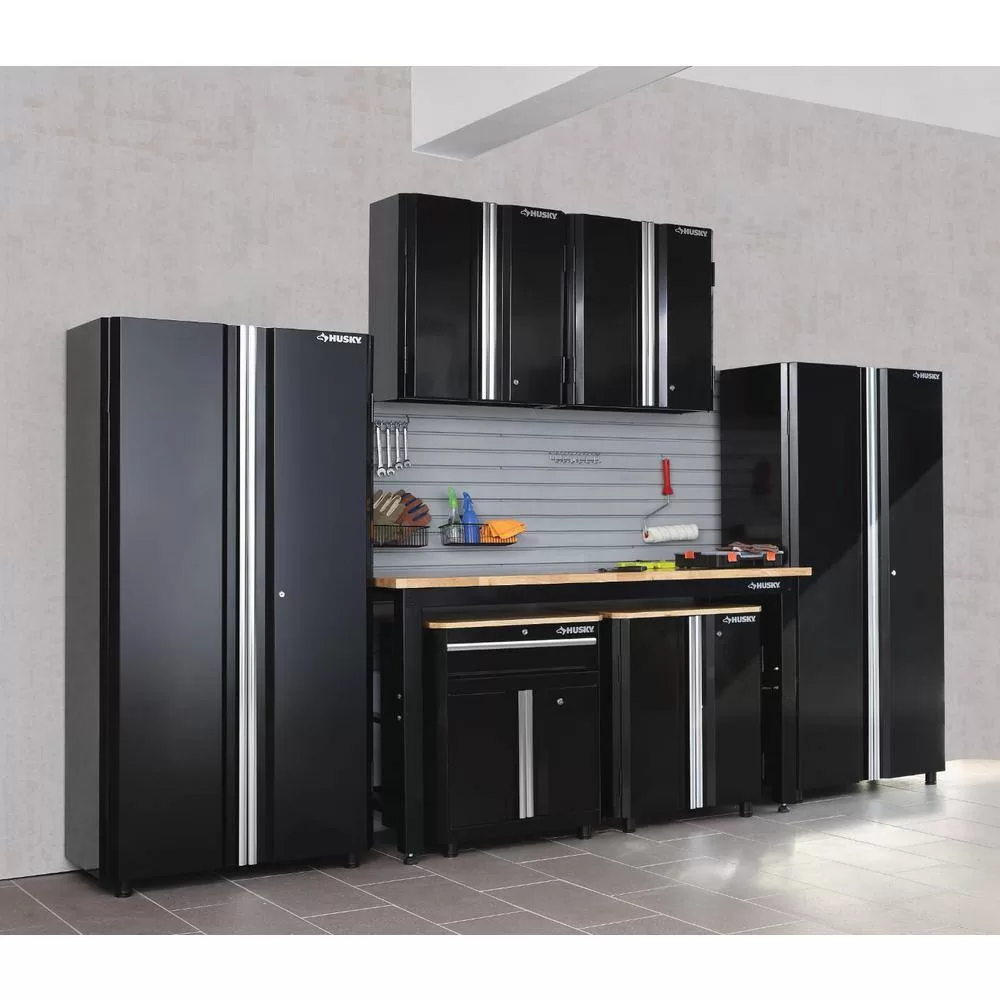 Husky G2802W-US Ready-to-Assemble 24-Gauge Steel Wall Mounted Garage Cabinet in Black (28 in. W x 29.7 in. H x 12 in. D)