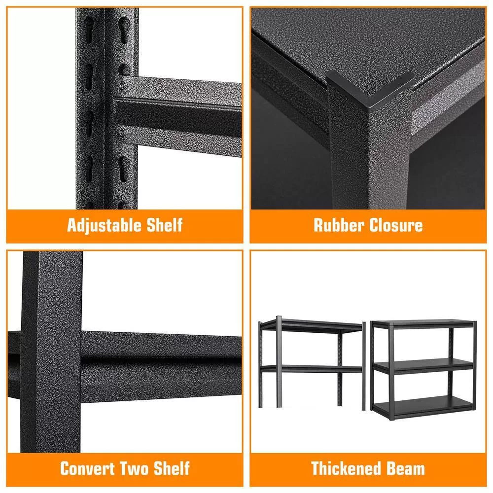 LISSIMO 63" H x 34" W x 18" D Garage Shelving, 5 Tier Metal Garage Storage Shelves, Adjustable Shelves for Garage Basement