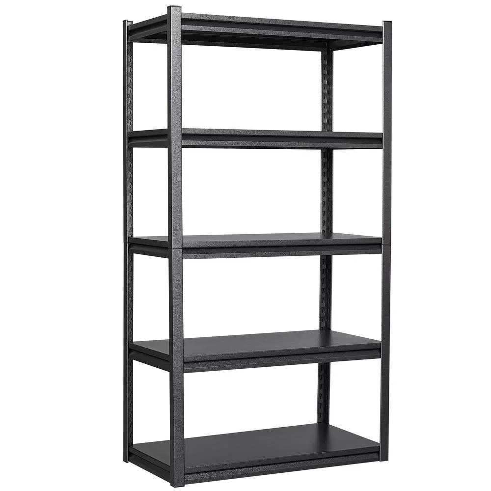 LISSIMO 63" H x 34" W x 18" D Garage Shelving, 5 Tier Metal Garage Storage Shelves, Adjustable Shelves for Garage Basement