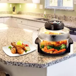 MegaChef 9 Qt. Black Electric Halogen Multi-Cooker