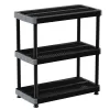 Rimax 10014 Black 3-Tier Plastic Garage Storage Shelving Unit (36 in. W x 39 in. H x 18 in. D)
