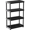 Rimax 9493 Black 4-Tier Plastic Garage Storage Shelving Unit (36 in. W x 58 in. H x 18 in. D)