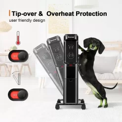 Costway EP24919US-BK 1500-Watt Electric Oil-Filled Radiant Space Heater with Adjustable Thermostat